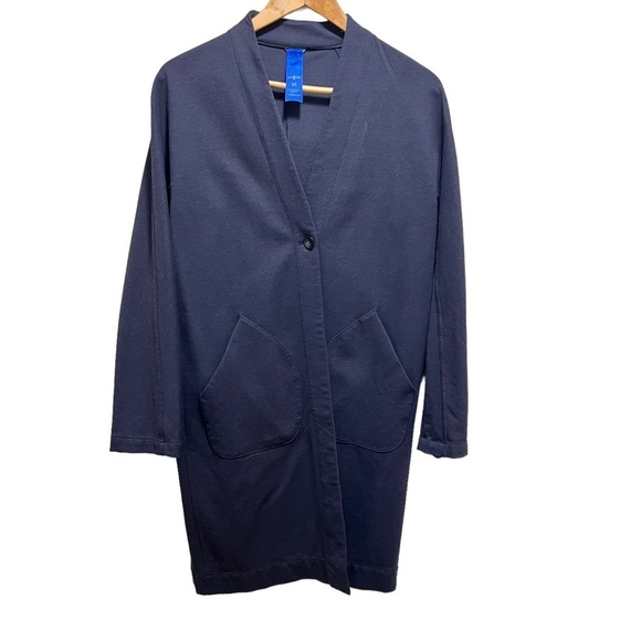 Kit and Ace Long Stretch Cashmere Blend Jacket Size Medium Preppy Monochrome - Picture 10 of 16